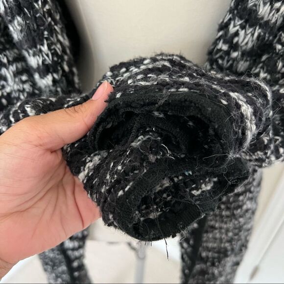 Free People Last Dance Duster cardigan black white S - Picture 8 of 12